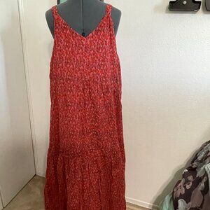 Pink and Orange Maxi Dress